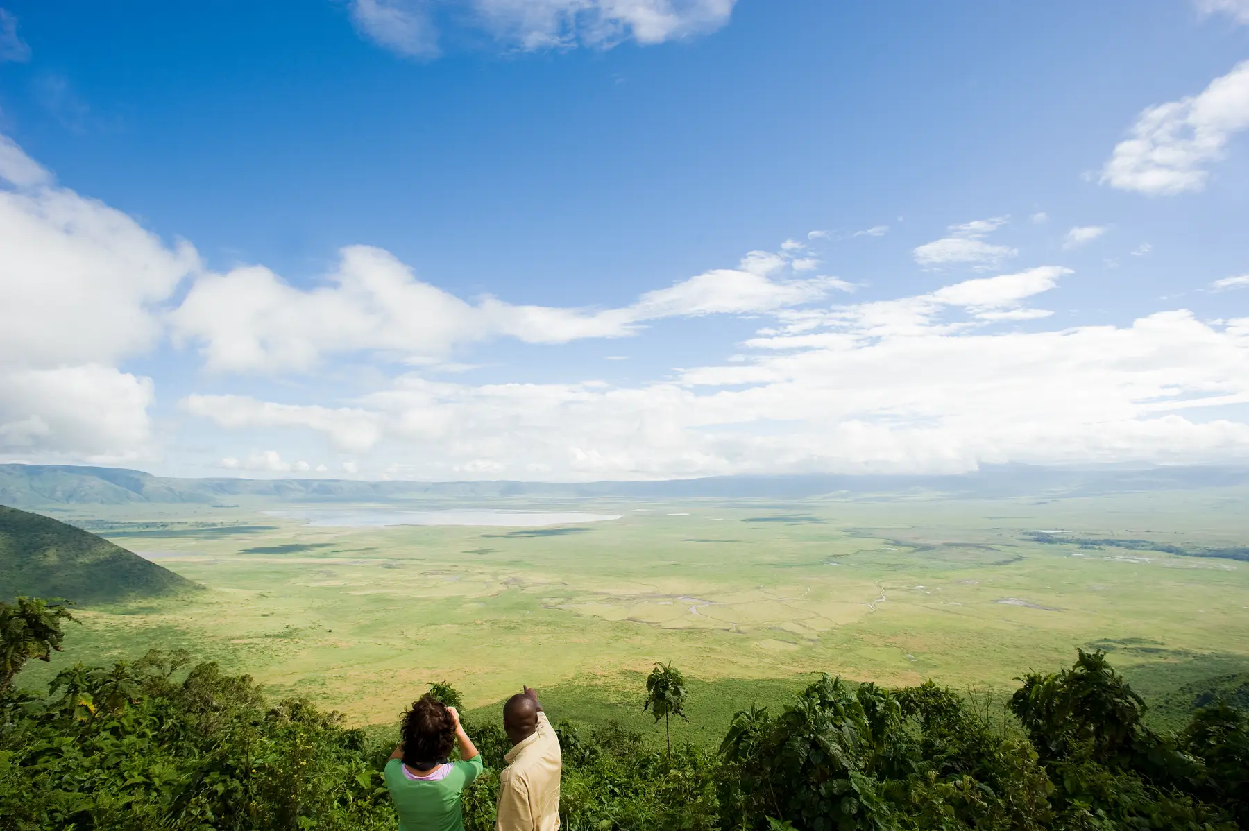 Guests looking out over the Ngorongoro Crater
