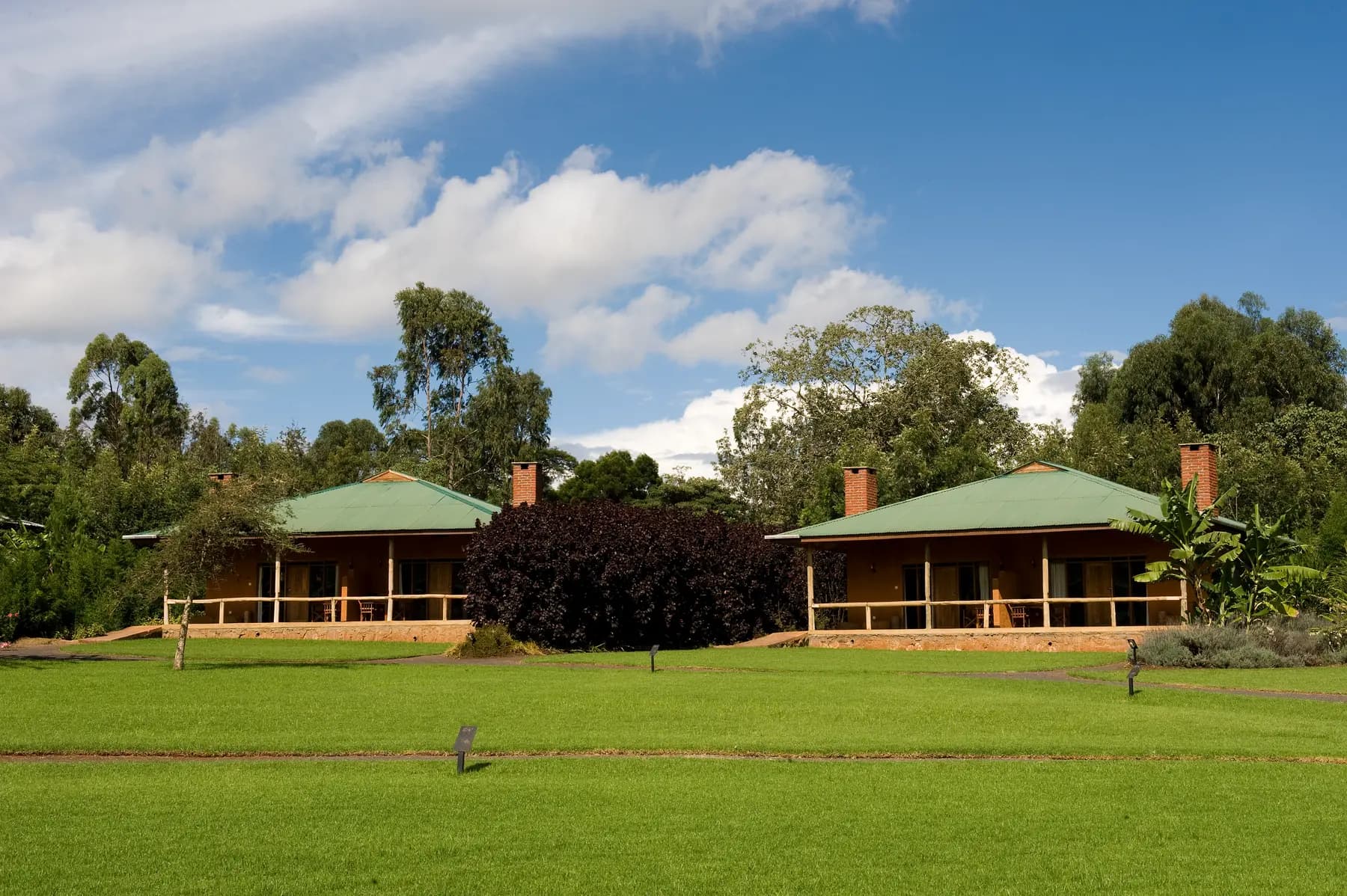 Cottages set on green lawns