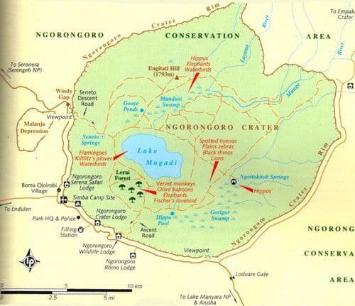 Map of Ngorongoro Crater