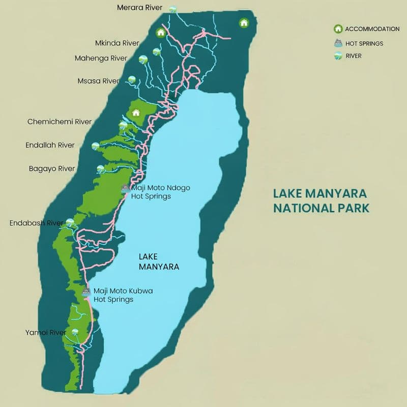 Map of Manyara National Park
