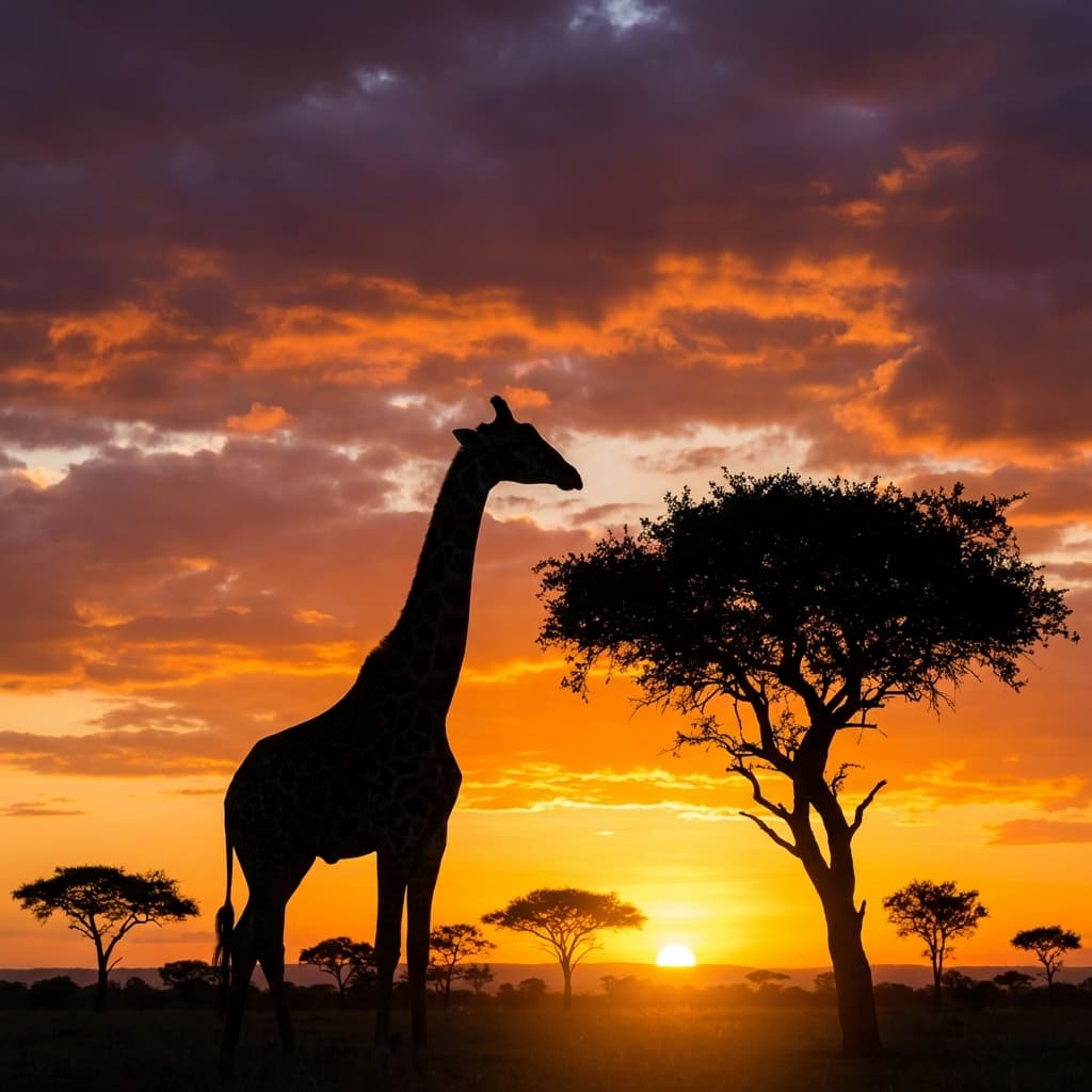 Giraffe at Sunset