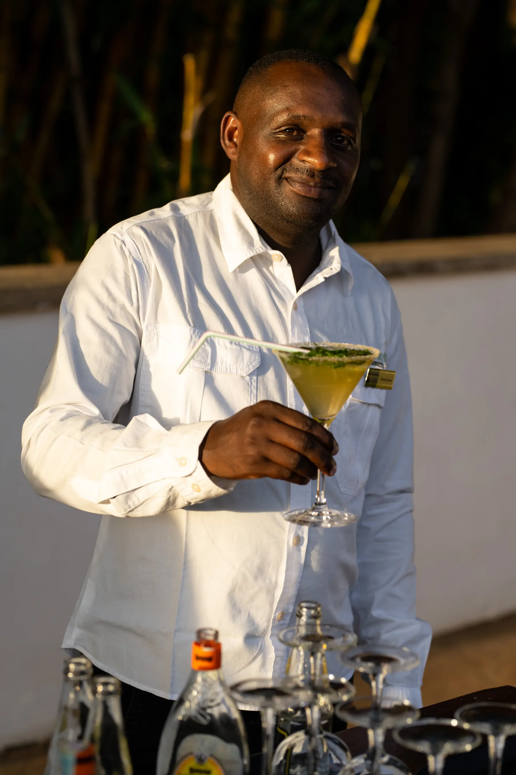 A cocktail served on the terrace